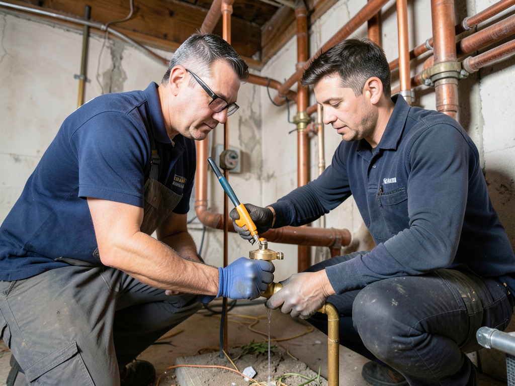 Replacing an old main water shut off valve before
